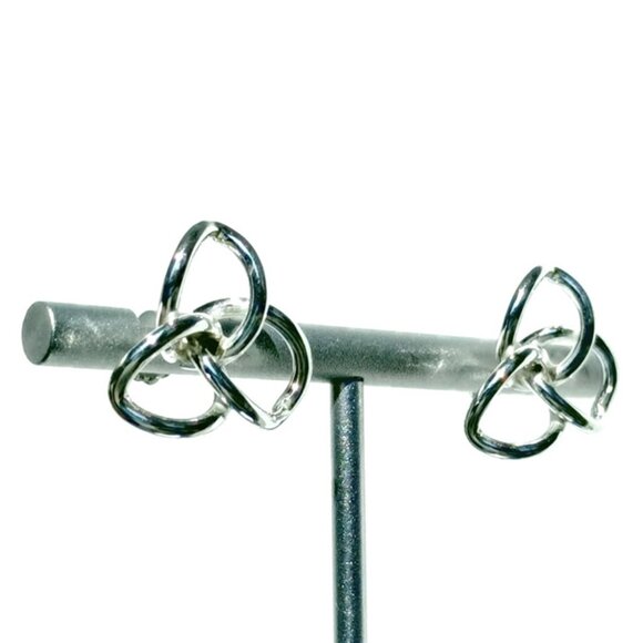 KartiKart Mexican Sterling Silver 925 Interlooping Earrings - Picture 4 of 7